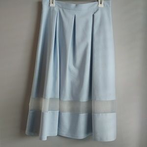 Fancy Pale Blue Midi Skirt